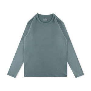 Pixi 300g heavy long-sleeved T-shirt for men's pure cotton carbon grinding round neck thick solid color three-pin base shirt