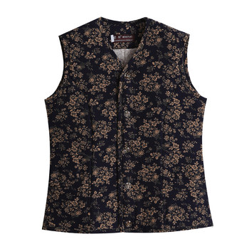 Camel -free sleeve -colored camel home cotton vest female
