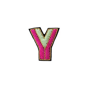Lingxin created Indian silk handmade embroidery color English letters fibrus design sense niche adhesive accessories badge