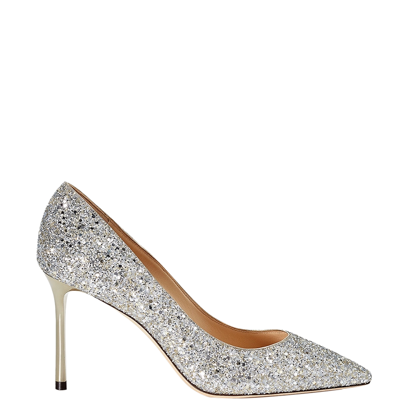 【美品】JIMMY CHOO Romy 24cm パンプス　ブライダル　シルバー ラブ 85 | ブライダル ホワイトメッシュ・パンプス | ジミー チュウ