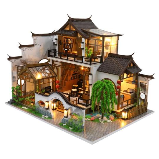 Maqueta DIY De Casa Estilo Chino Para Montar, Kit De Bricolaje En Madera Y Papel, Ideal Para Decoración Y Regalo Educativo