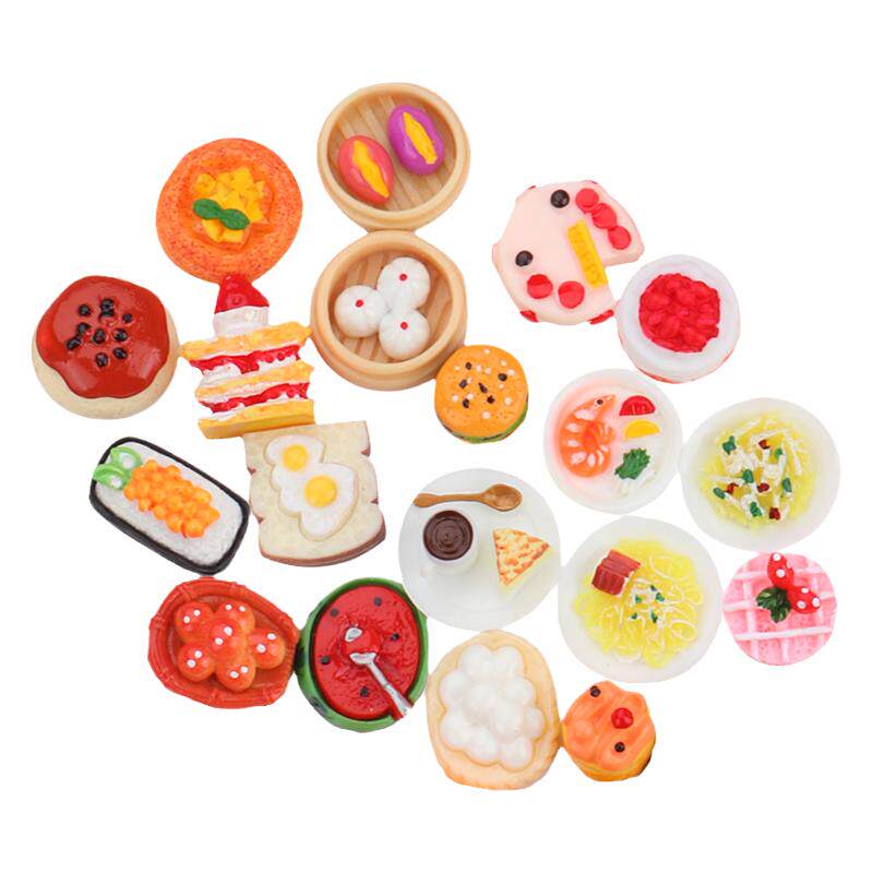 Résine Haute Qualité Réaliste Mini Nourriture Jouet 1/12 28 Pièce Jouets De Miniatures Alimentaires Pour Jeux De Rôle Et Décoration