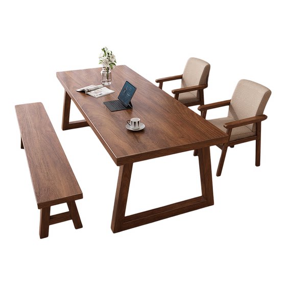 
Living room large long desk solid wood large board desk reading study table student home study desk pure workbench