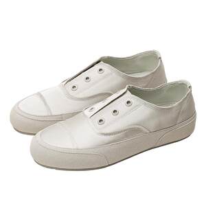 
Spanish niche silk white shoes for women 2025 new canvas sports shoes flat casual one-foot shoes for women