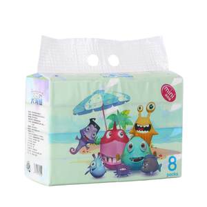 
New packaging of Big Sea Monster tissue paper, 8 consecutive packs of 60 cigarettes, affordable family pack, mini tissue paper, 5 layers, fragrance-free