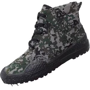 3520 Jiefang Shoes Men's summer outdoor construction site wear-resistant high-top camouflage rubber shoes Labor protection work shoes Student military training shoes
