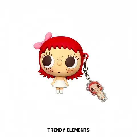 Cute Red-Haired Girl ‘Xiaoyu’ Airpods Pro Case with Keychain Charm AirPods Case for AirPods 4, AirPods 3 & AirPods Pro 3 and 2