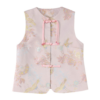Mother's Spring and Autumn Fashionable Embroidered Tassel Retro Vest