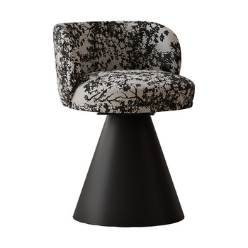 Yate retro black and white patterned backrest makeup chair