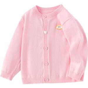 Balabala baby knitted sweater jacket for boys and girls spring and autumn new baby top pure cotton cardigan sweater
