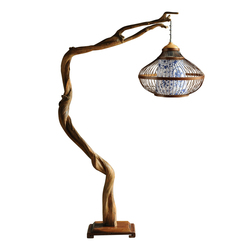 Lampada Da Tavolo Naturale Taihang Thuja Art - Lampada Artigianale Con Intaglio Di Radici