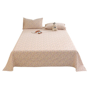 Thickened double-layer yarn single sheet, single piece, category A, maternal and infant grade dormitory, non-cotton, pure cotton, quilt, pillowcase, three-piece set