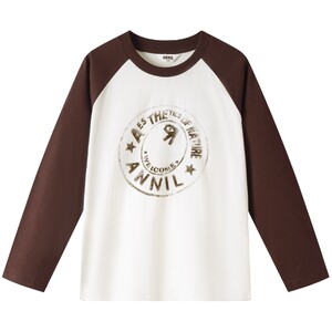 
Anael boys and girls round neck long-sleeved T-shirt autumn new loose elastic breathable raglan sleeve bottoming shirt