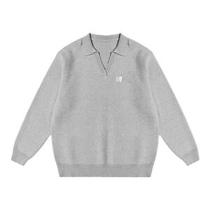 [Same style of Huang Junjie] FDR V-neck Lapel R-line sweater sweater for men and women in autumn and winter couple base top
