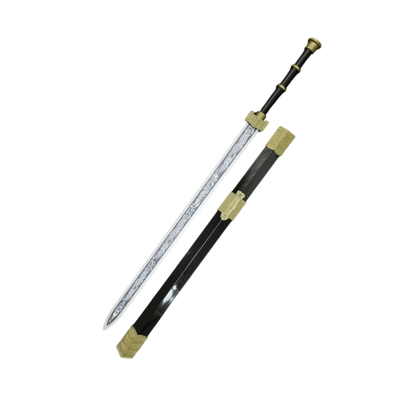 Bamboo Sword Wood Sword Sword Eight Faces of Han Sword with Sheath Sword Hanfu Sword Ancient Fengfeng Fairy Women's Props Children's Toys
