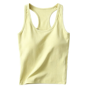 
Lyocell + cotton padded racer vest for women to wear outside and inside, casual yoga exercise, cool and breathable in summer