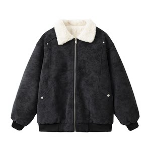 
Wukong is in stock, American retro Barn style PU fur collar cotton coat for men, winter trendy brand couple, warm and thickened cotton coat