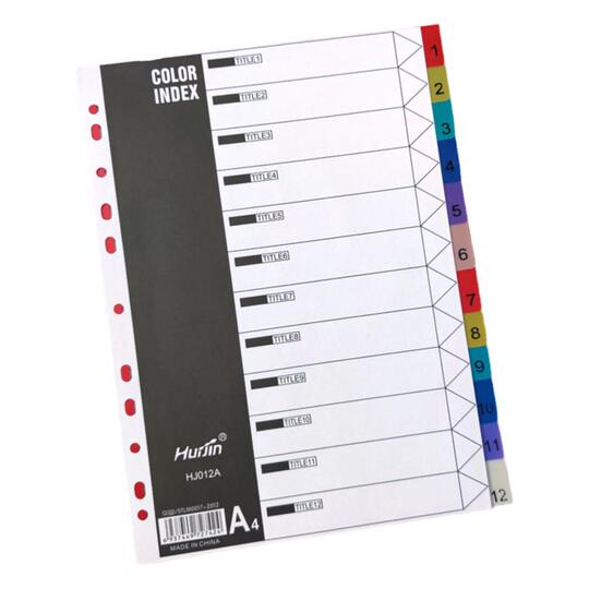 Sea Dream A4 プラスチック インデックス仕切り - 12枚 ラベル紙