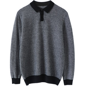
Temperament is tasteful!! Thickened men's cashmere sweater lapel autumn and winter sweater pullover pure cashmere sweater
