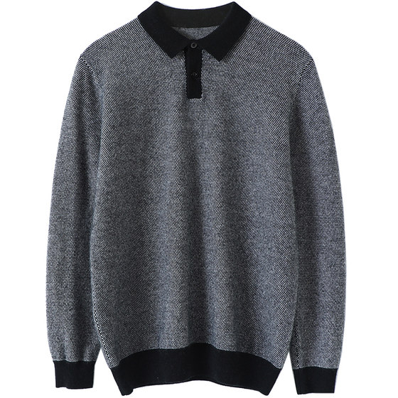 
Temperament is tasteful!! Thickened men's cashmere sweater lapel autumn and winter sweater pullover pure cashmere sweater
