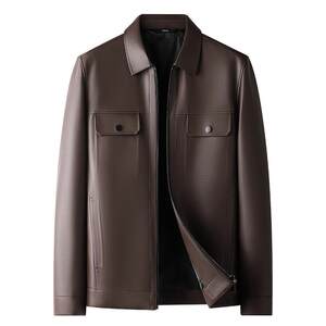 
[Motorcycle PU leather] Montagut leather jacket men's lapel spring leather jacket work jacket non-iron windproof J