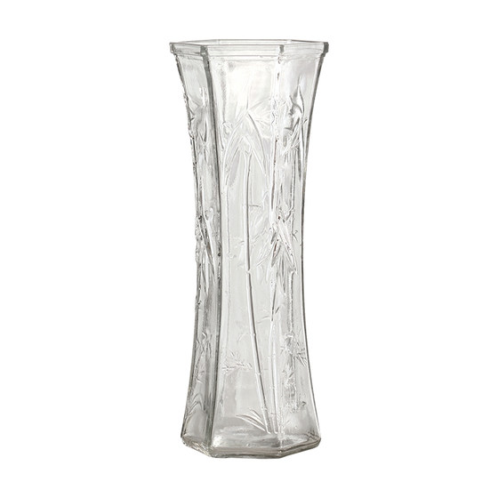 [Two -piece set] Extra the large glass vase transparent water care, wealth bamboo vase living room household plug bottle ornaments