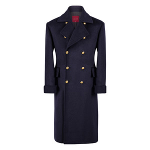 
Acme cultum wool cashmere 800g thickened long lapel navy woolen coat men's winter coat
