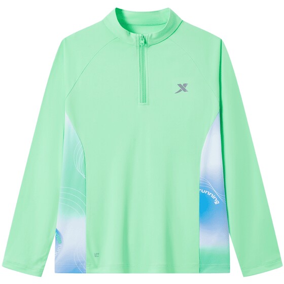 
Xtep children's clothing spring style medium and large children's breathable and quick-drying children's half-breasted sunscreen T-shirt boys' long-sleeved sweater