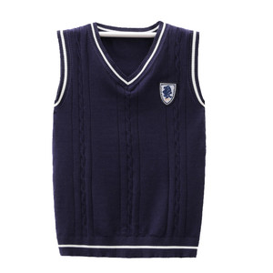 Youth wool vest, male student student in autumn and winter, cooker sleeveless sweater V -neck Korean version vest knitted horse clip