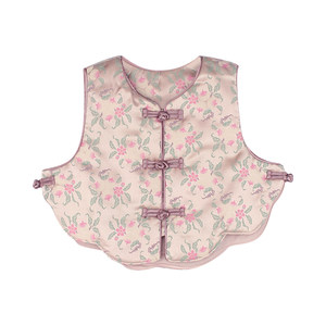 
Big Ear Elephant Girls New Chinese Style Vest Velvet Pleated Skirt Winter Baby New Year's Eve Thickened Brocade Warm Top