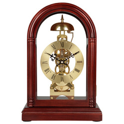 Household Solid Wood Table Clock Chinese Style Atmospheric Mechanical Clock Living Room Clock Ornaments Office Table Clock High-end Retro Clock