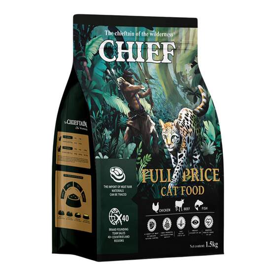 
CHIEF Wild Chief Chicken Beef Plus Fish Full Grade High Protease Cat Food Export Grade Adult Cat and Kitten Food
