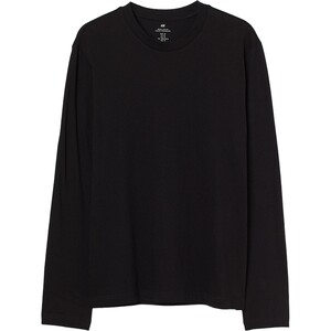 HM men's and women's T-shirts in spring fashion round neck soft cotton loose long-sleeved top base shirt 1029317
