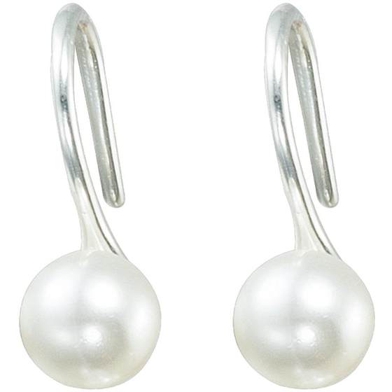 
Japanese and Korean simple S925 sterling silver earrings for women's ear hooks hanging moon pearl earrings accessories earrings shell pearl earrings