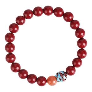 
Qingxiangtai genuine cinnabar lotus bracelet authentic official flagship store natural raw ore women's bracelet birthday gift