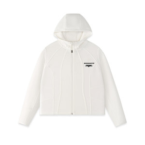 
FILA FUSION Fila trendy brand knitted hooded jacket for women 2025 summer new fashion simple slim fit top