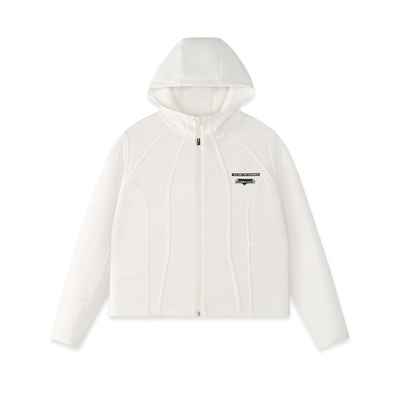 
FILA FUSION Fila trendy brand knitted hooded jacket for women 2025 summer new fashion simple slim fit top