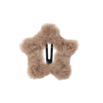 Plush star hair clip for women cute side bangs clip