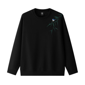 
Half-ink large size men's velvet sweatshirt men's 2025 winter new style loose plus fat plus Chinese style embroidered jacket