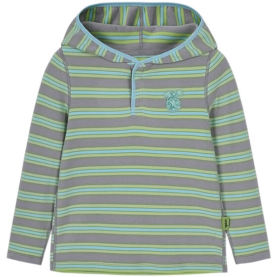 
[3A antibacterial] woobaby children's long-sleeved T-shirt for boys and girls autumn brushed hooded top and sweatpants suit