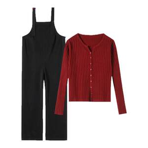 
Fisher-Price maternity wear 2025 new winter wear small sweater bottoming shirt casual plus velvet overalls two-piece suit