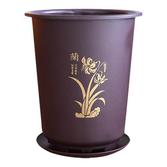 Orchid flower pot plastic thickened durable resin high-end simple high-end Clivia special imitation ceramic flower pot