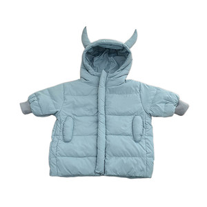 
Winter baby boy's cute down jacket baby thickened warm coat girl's stylish plus velvet versatile pants suit