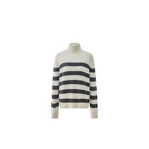 
[Machine-washable 100% cashmere sweater] OCH. Oscar striped turtleneck sweater for women knitted 2025 early spring new style