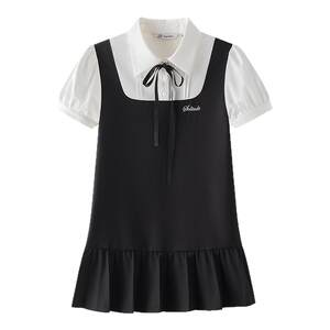 
Suspender skirt women's summer college style sweet and cute suspender skirt shirt dress suit Tokyo age record jk