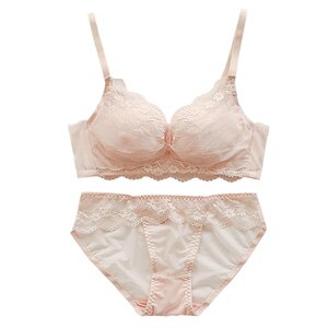 
Girly French sexy lace underwear for women soft, non-steel rings, small breasts gathered to show large anti-sagging bra set