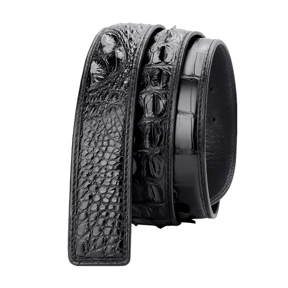 
Imported brown authentic Thai crocodile leather trousers belt men's headless genuine leather high-end replacement 3.5 men's smooth buckle