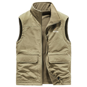 
Woodpecker Reversible Vest Men's Autumn and Winter Velvet Vest Casual Sports Polar Fleece Vest Jacket