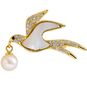 
Chunyan丨Ruanyu design classical fairy spirit national style new Chinese style natural pearl white butterfly oyster inlaid with diamond bird brooch