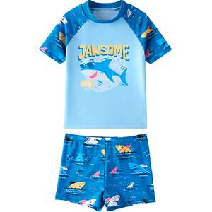 
361 children's swimsuit boys' short-sleeved split swimsuit cartoon print swimsuit